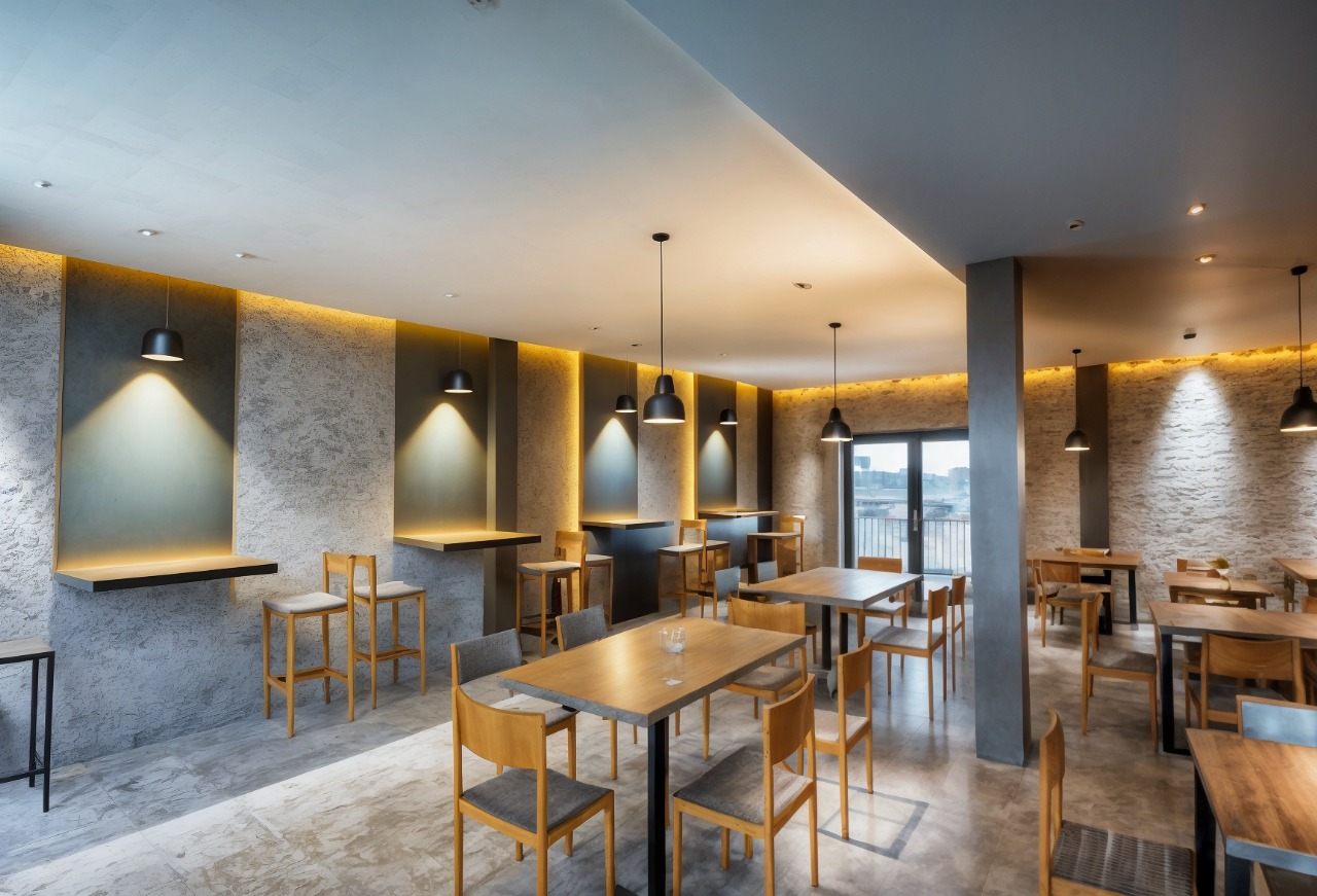 Detalle de diseño arquitectónico del Restaurante